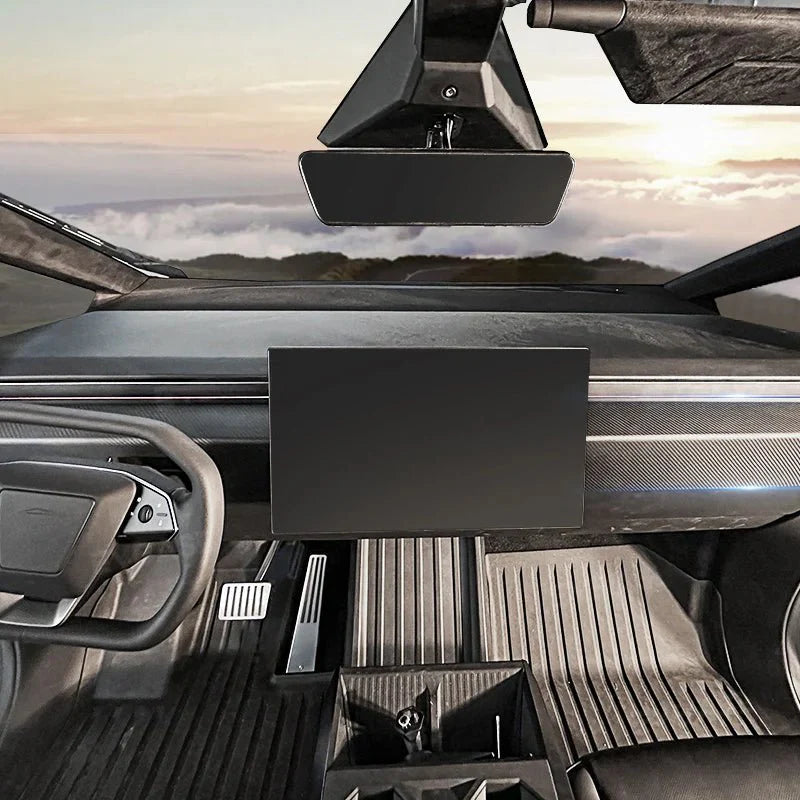 Real Carbon Fiber Dashboard Trim Cover for Tesla Cybertruck 2024+ | Dash Panel Protection Overlay (2-Piece Set)