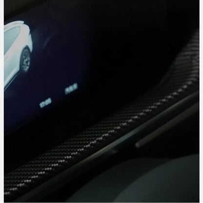 Dry Carbon Fiber Dashboard Panel Overlay for Tesla Model S / Model X (2021+) | Real Carbon Interior Trim Upgrade
