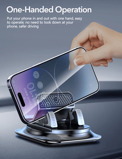 Dashboard Phone Holder Mount for Tesla Model 3 / Model Y / Model S / Model X – 360° Rotatable, Automatic Clamping, Anti-Vibration Car Mount