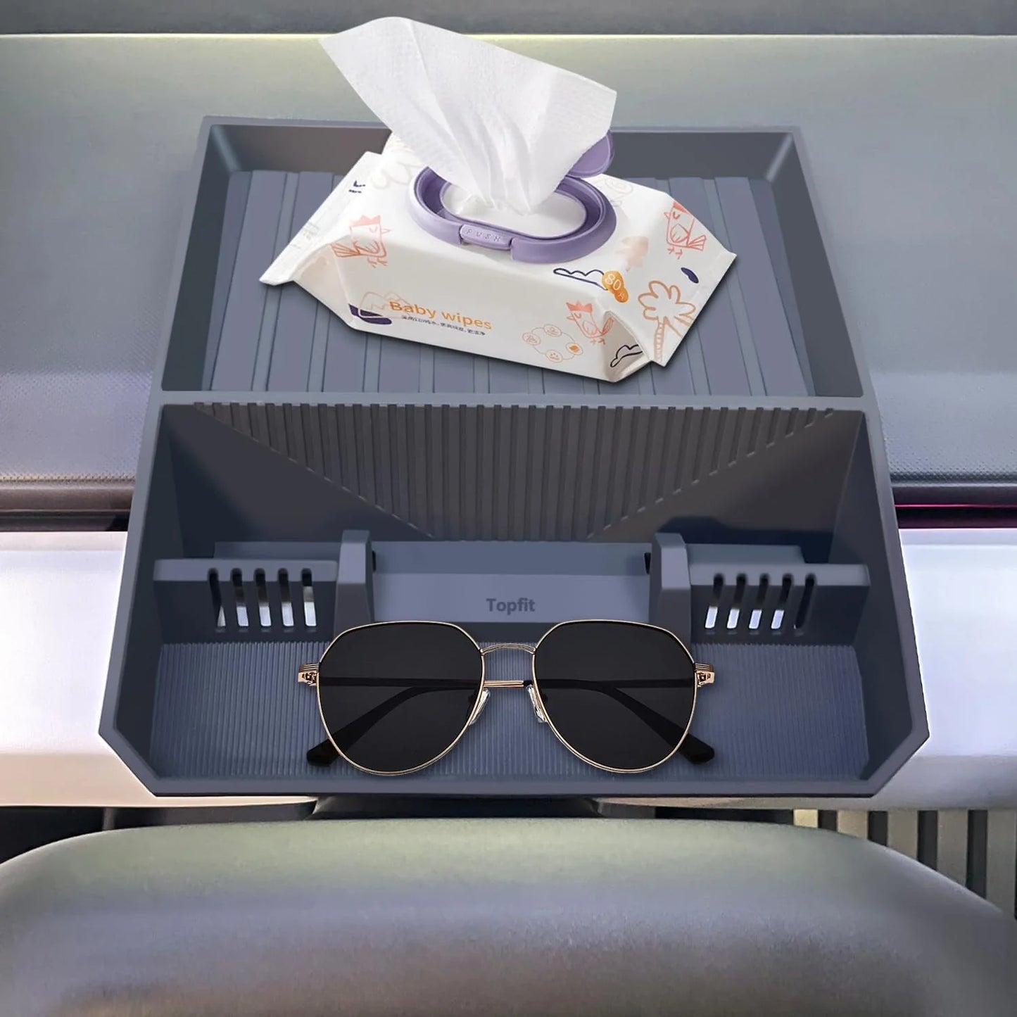 Dashboard Storage Box for Tesla Cybertruck (2024–Present) – Custom-Fit Silicone Organizer Behind Center Display