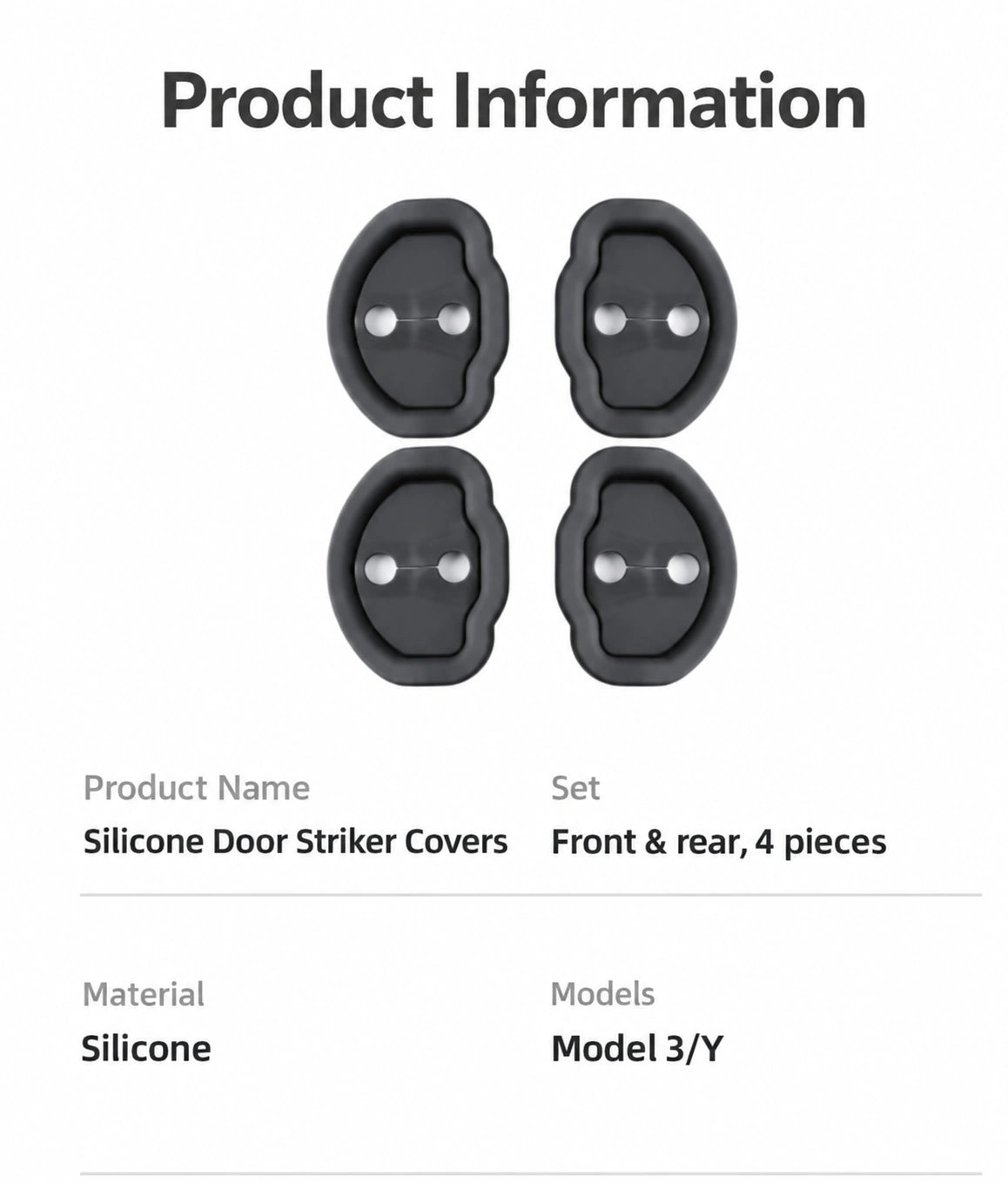 Tesla Silicone Door Striker Covers - English product detail