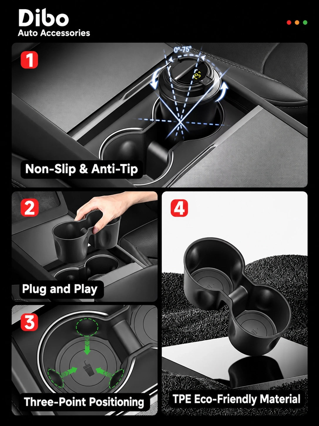 Tesla Cup Holder Inserts and Coasters - English product detail