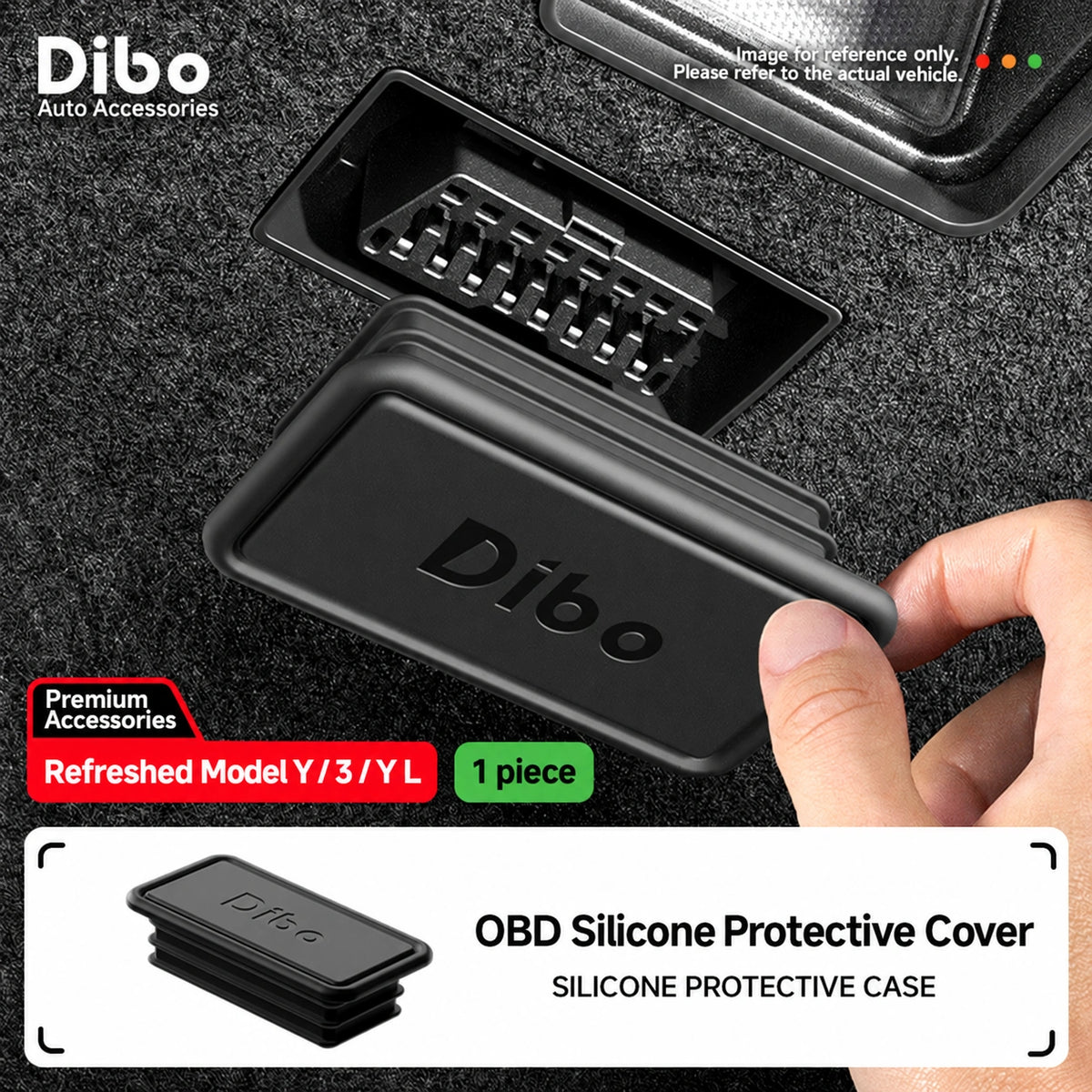 Dibo Tesla accessory - Refreshed Model Y / 3 / Y L; OBD Silicone Protective Cover; 1 piece.
