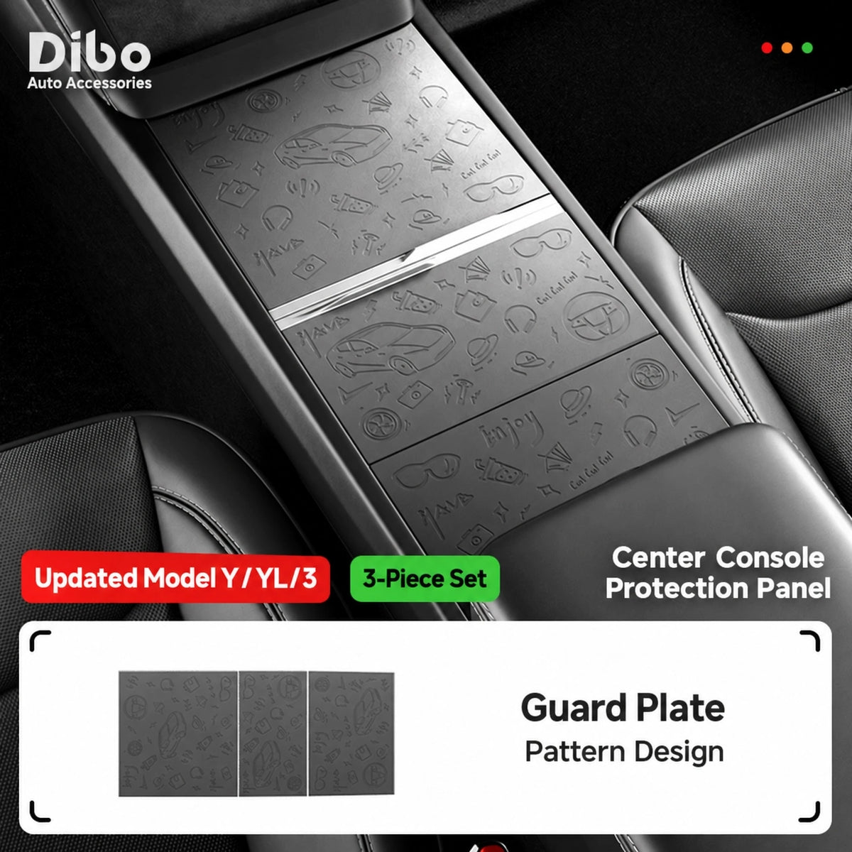 Tesla Silicone Console Protective Mats - English product detail