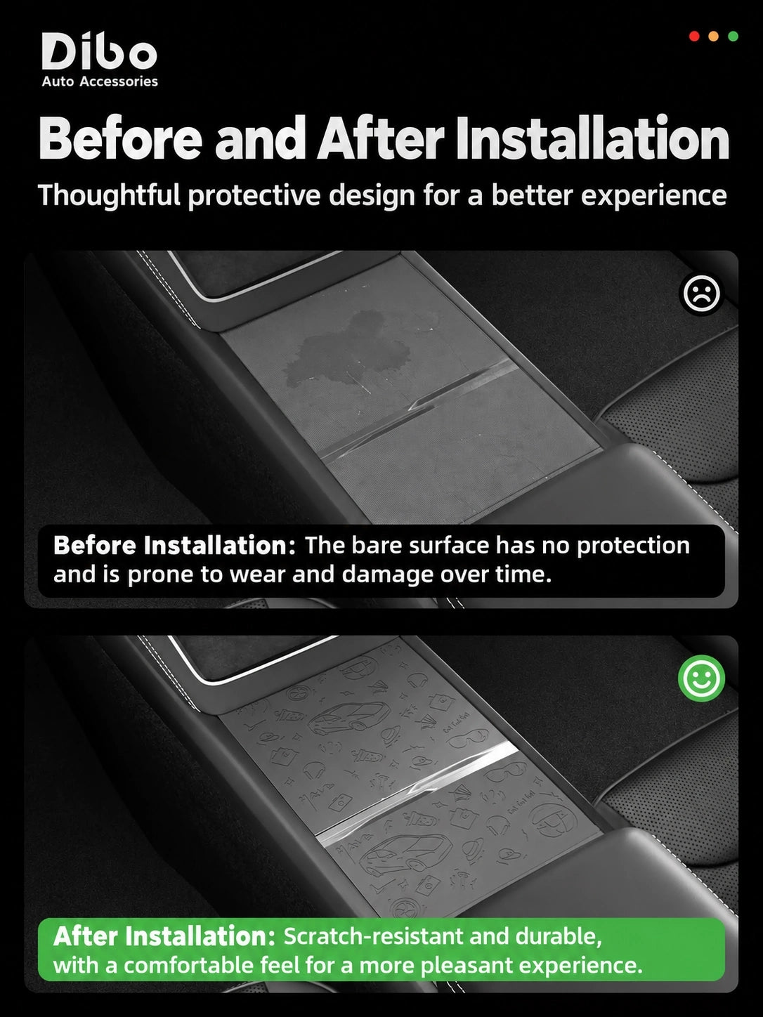 Tesla Silicone Console Protective Mats - English product detail