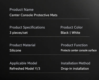 Tesla Silicone Console Protective Mats - English product detail