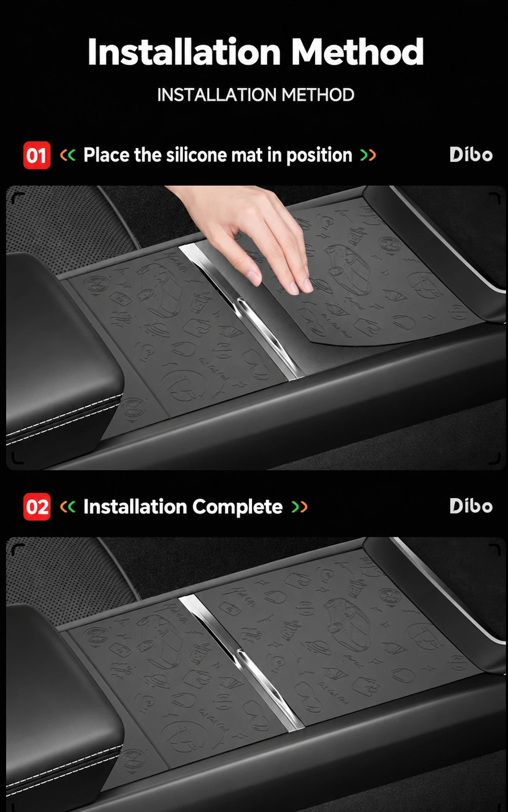 Tesla Silicone Console Protective Mats - English product detail