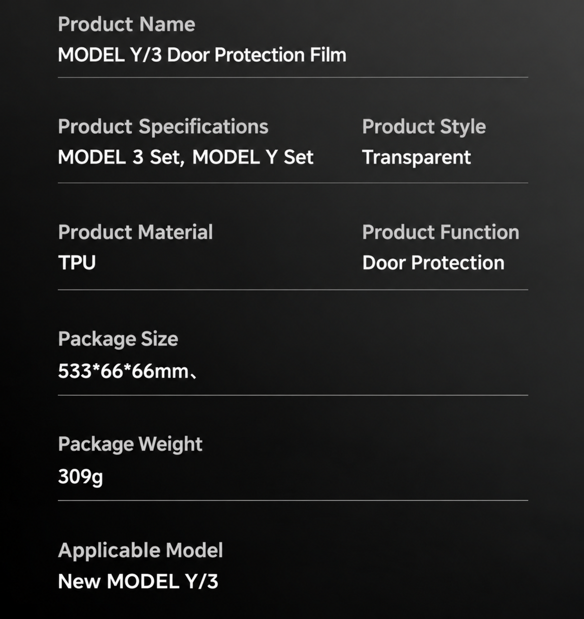 Dibo TPU door paint protection film - English detail 06-04