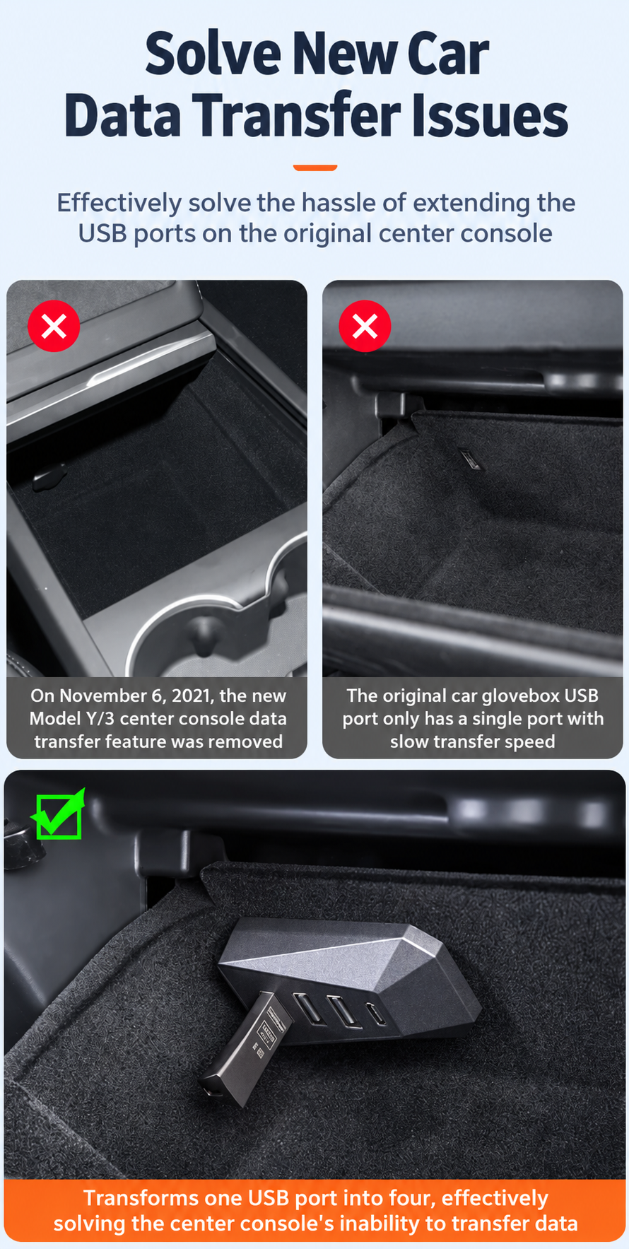 Dibo glove box four port USB hub - English detail 09-05