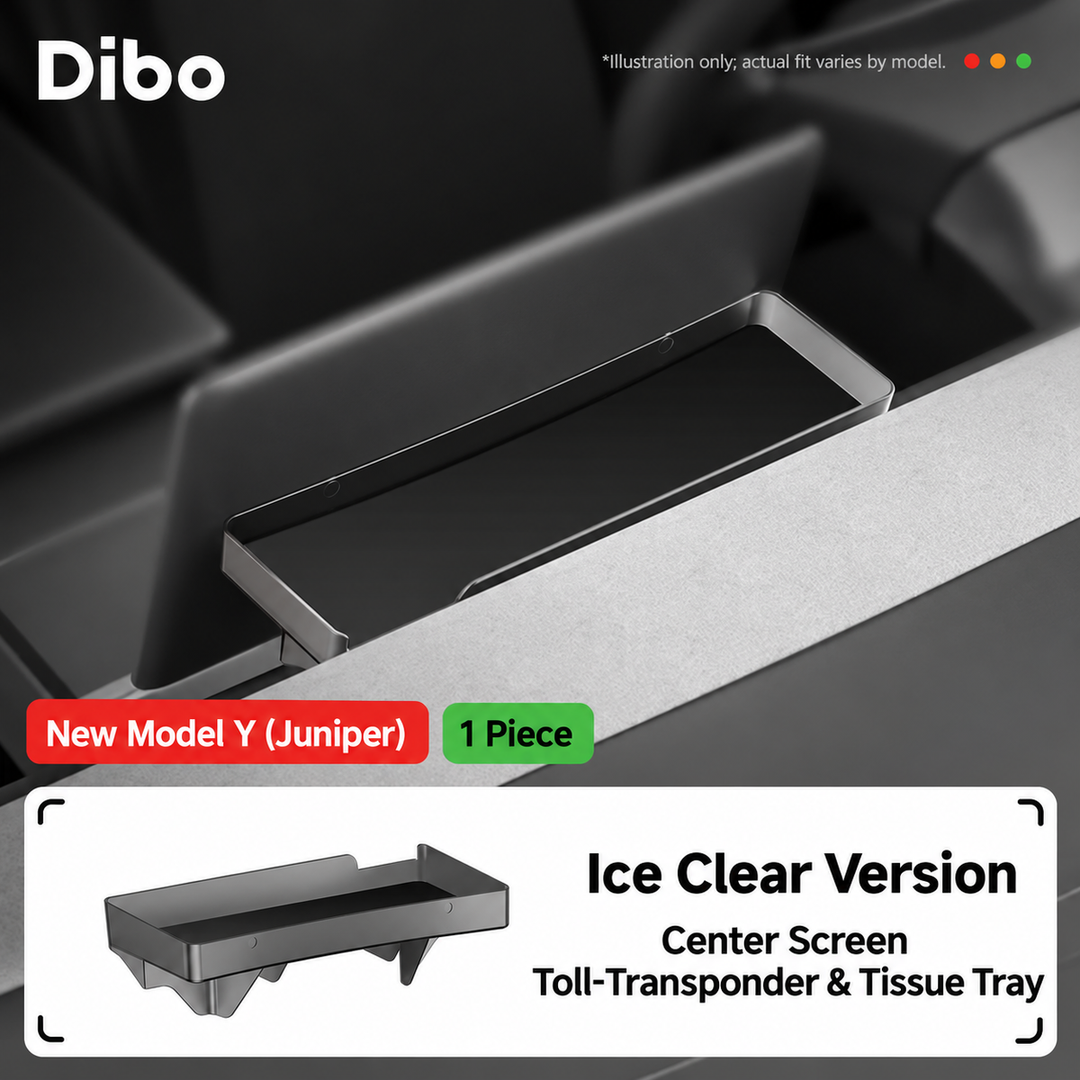 Behind-Screen Storage Trays - Refreshed Model Y - ETC tray, Version B