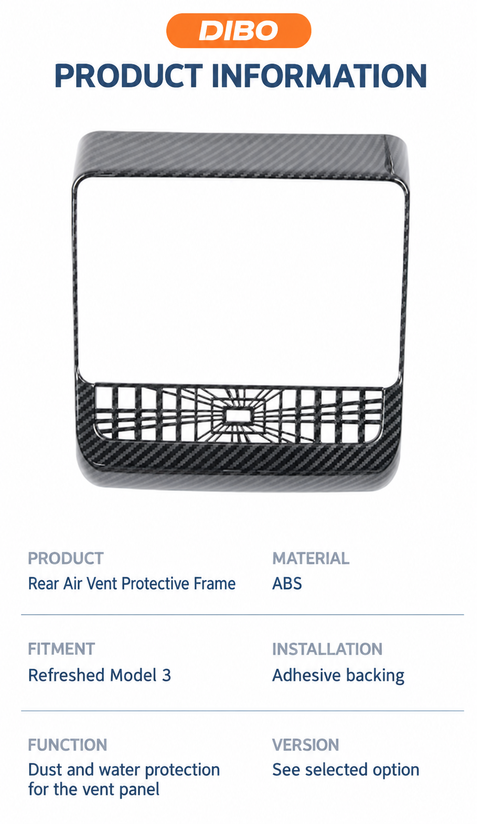 Tesla rear air vent protective frame product detail 05