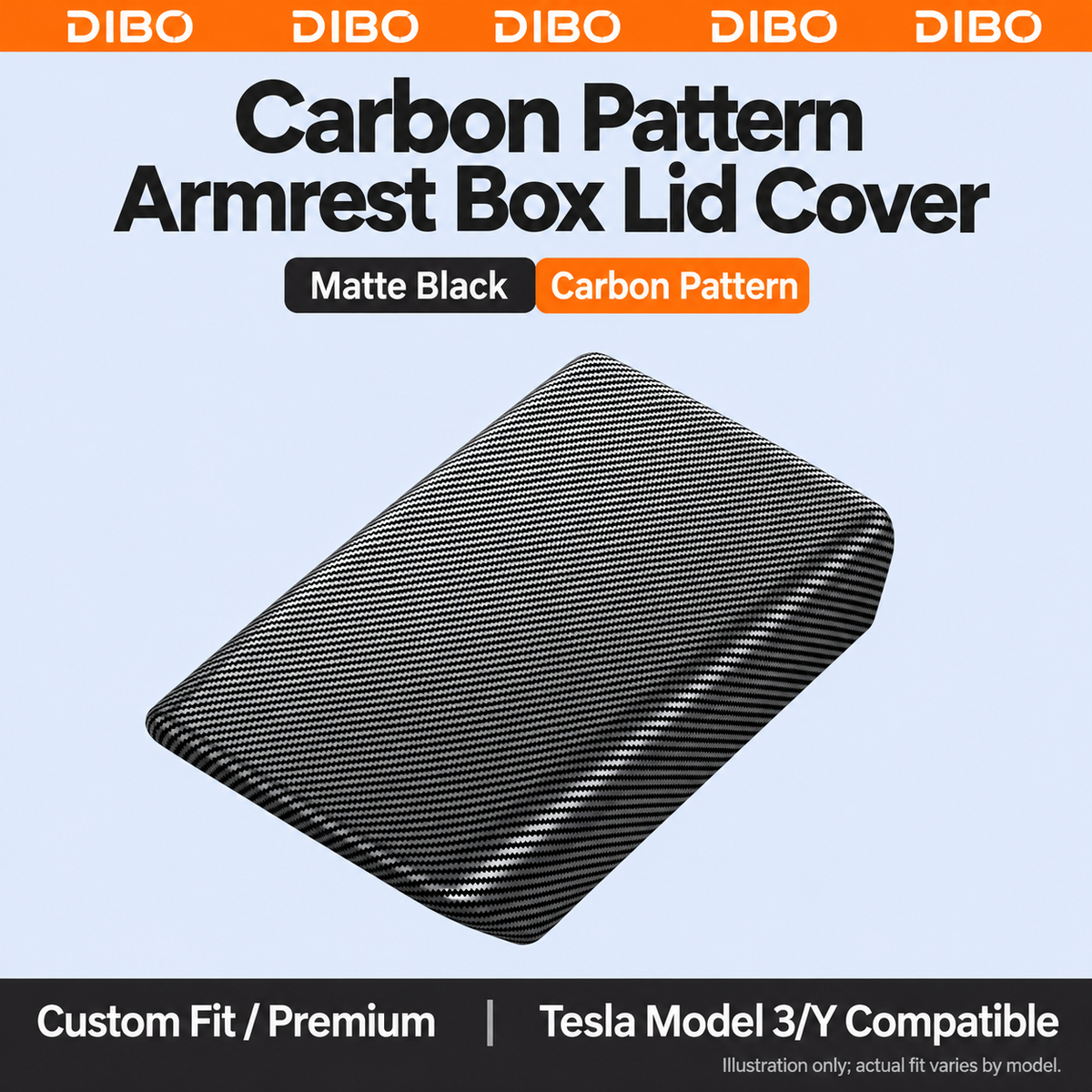 Rear Air Vent Covers - Refreshed Model 3 / Y / Y L - Armrest cover, matte carbon pattern