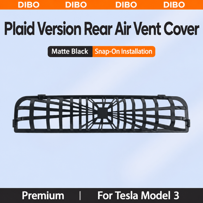 Rear Air Vent Covers - Refreshed Model 3 / Y / Y L - Hidden vent grille, black Plaid style