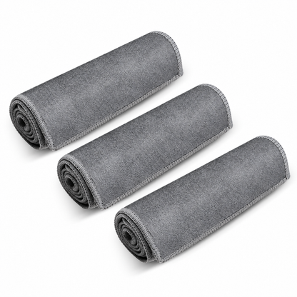 Gray microfiber cleaning towels white-background product view