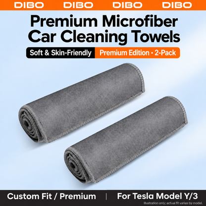 Car Cleaning Towels - Gray microfiber towels - 2 pieces