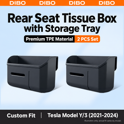 Seatback Storage Bins - Model 3 / Y 2021-2024 seat style - 2 TPE bins