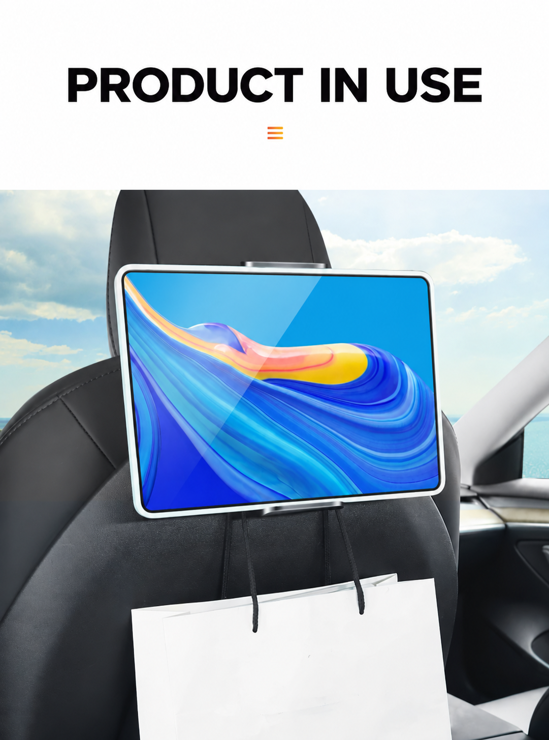 Tesla seatback tablet holder with hooks product detail 03