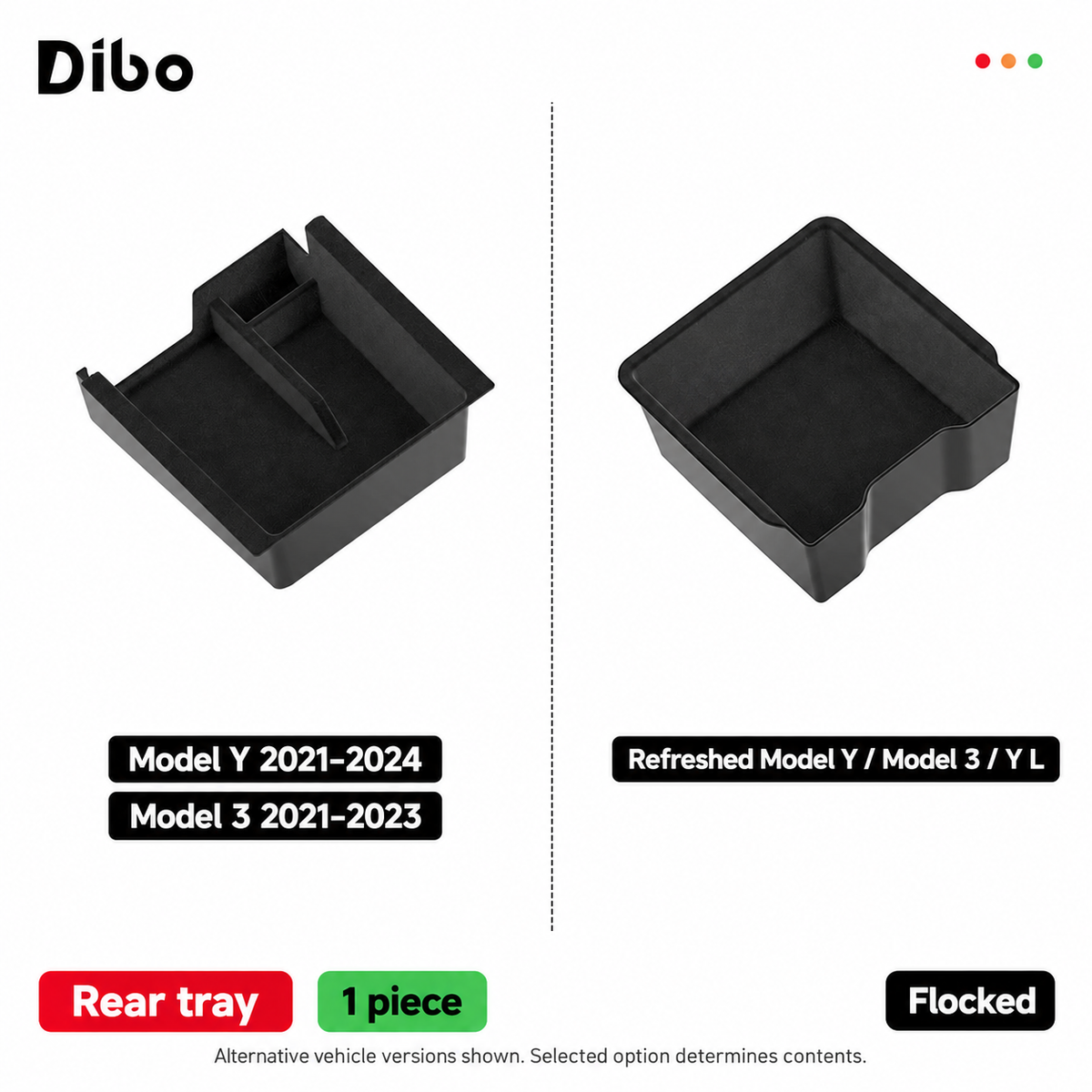 Dibo console organizer - Rear / flocked / 1 pc - alternative vehicle versions shown