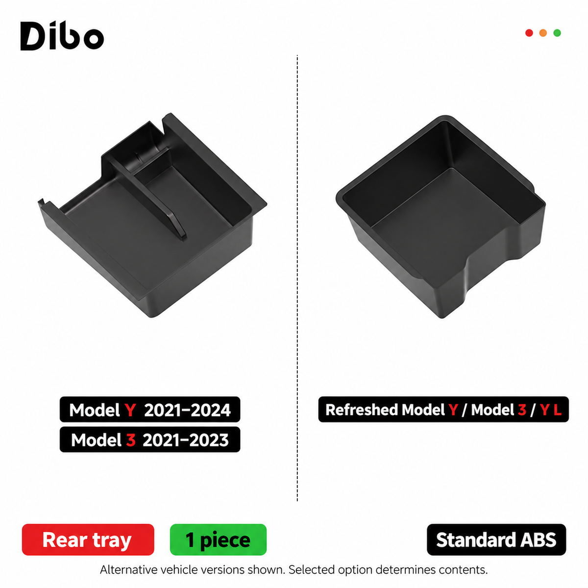 Dibo console organizer - Rear / standard / 1 pc - alternative vehicle versions shown
