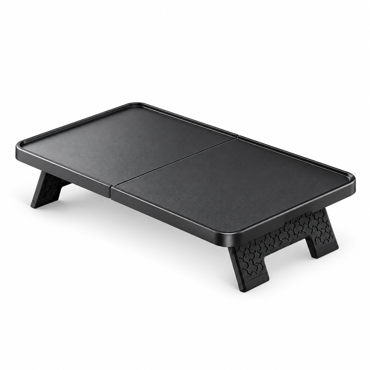 Dibo folding center console table in black on a white background
