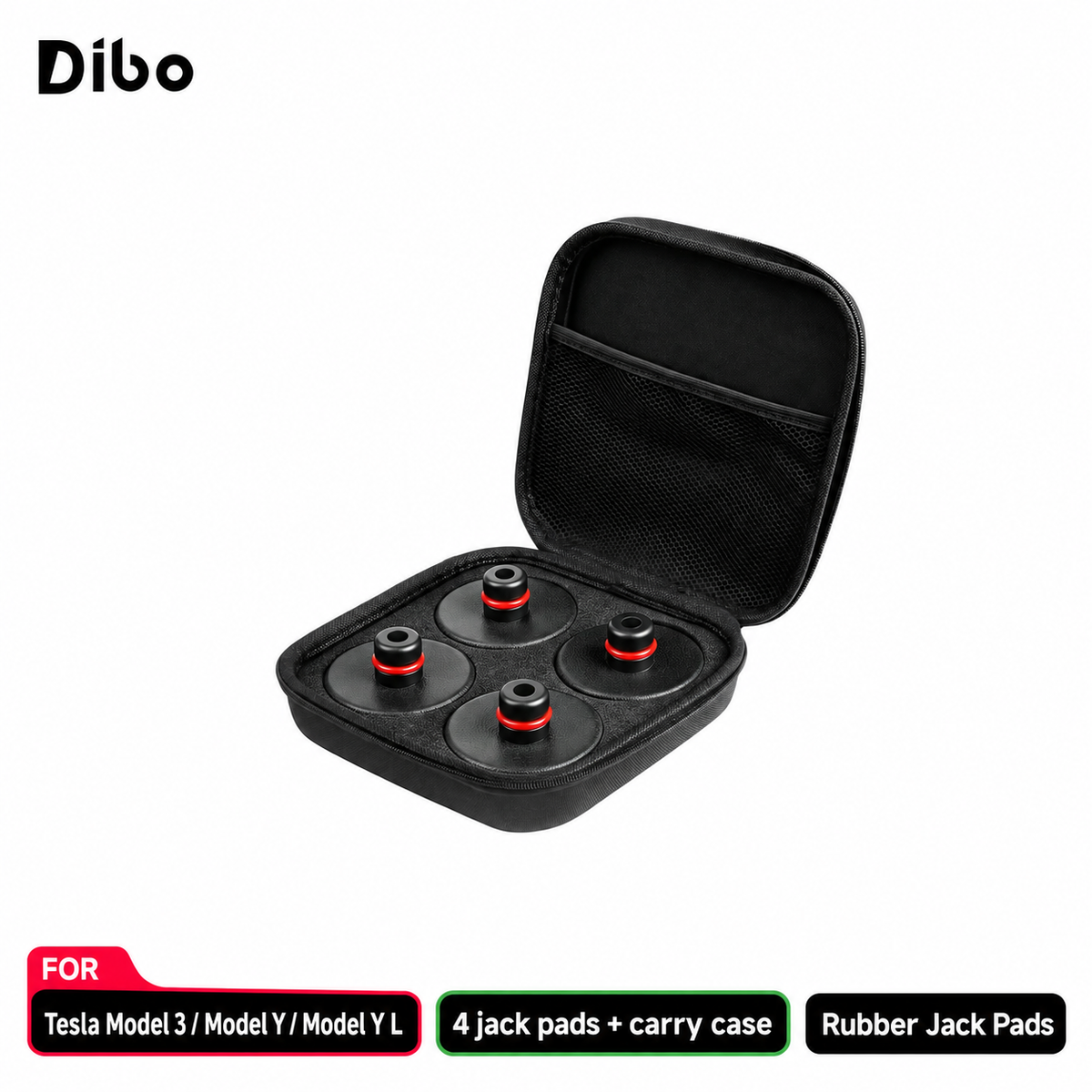Dibo rubber jack pads - 4 jack pads + carry case