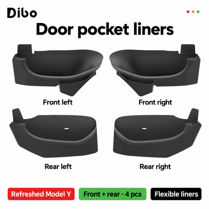 Dibo door pocket liners - Model Y refreshed / Front + rear / 4 pcs