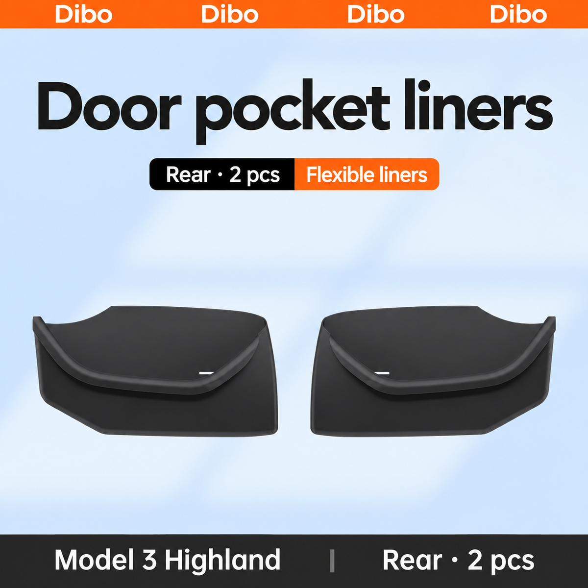 Dibo door pocket liners - Model 3 Highland / Rear / 2 pcs