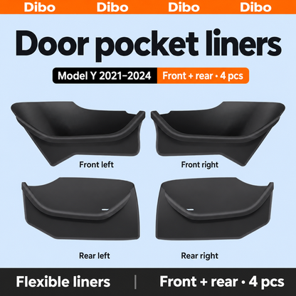 Dibo door pocket liners - Model Y 2021-2024 / Front + rear / 4 pcs