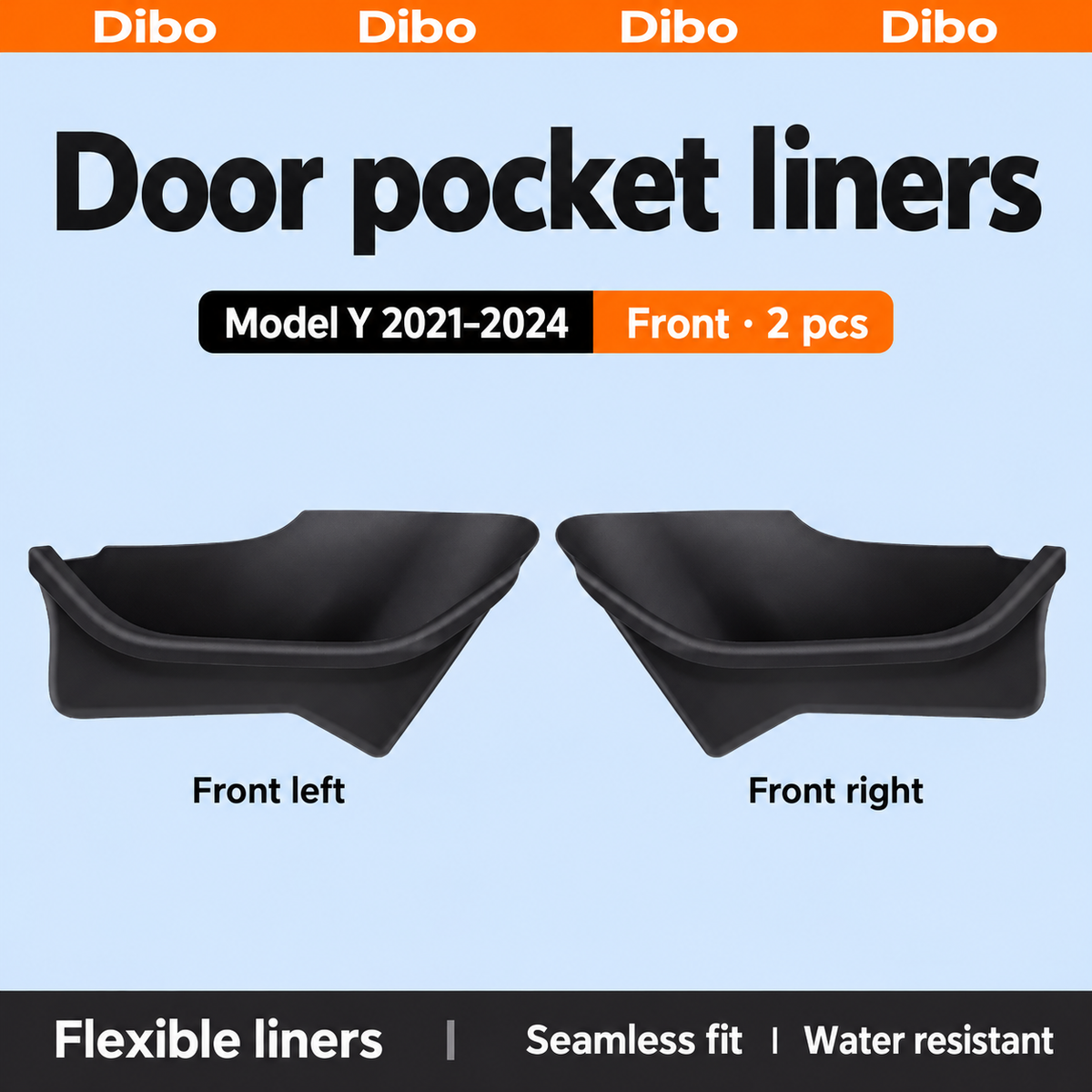 Dibo door pocket liners - Model Y 2021-2024 / Front / 2 pcs