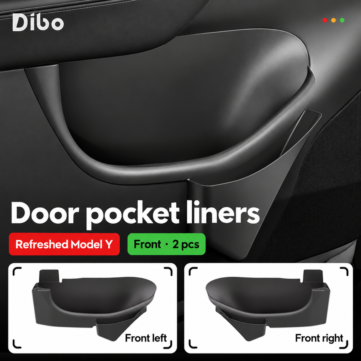 Dibo door pocket liners - Model Y refreshed / Front / 2 pcs
