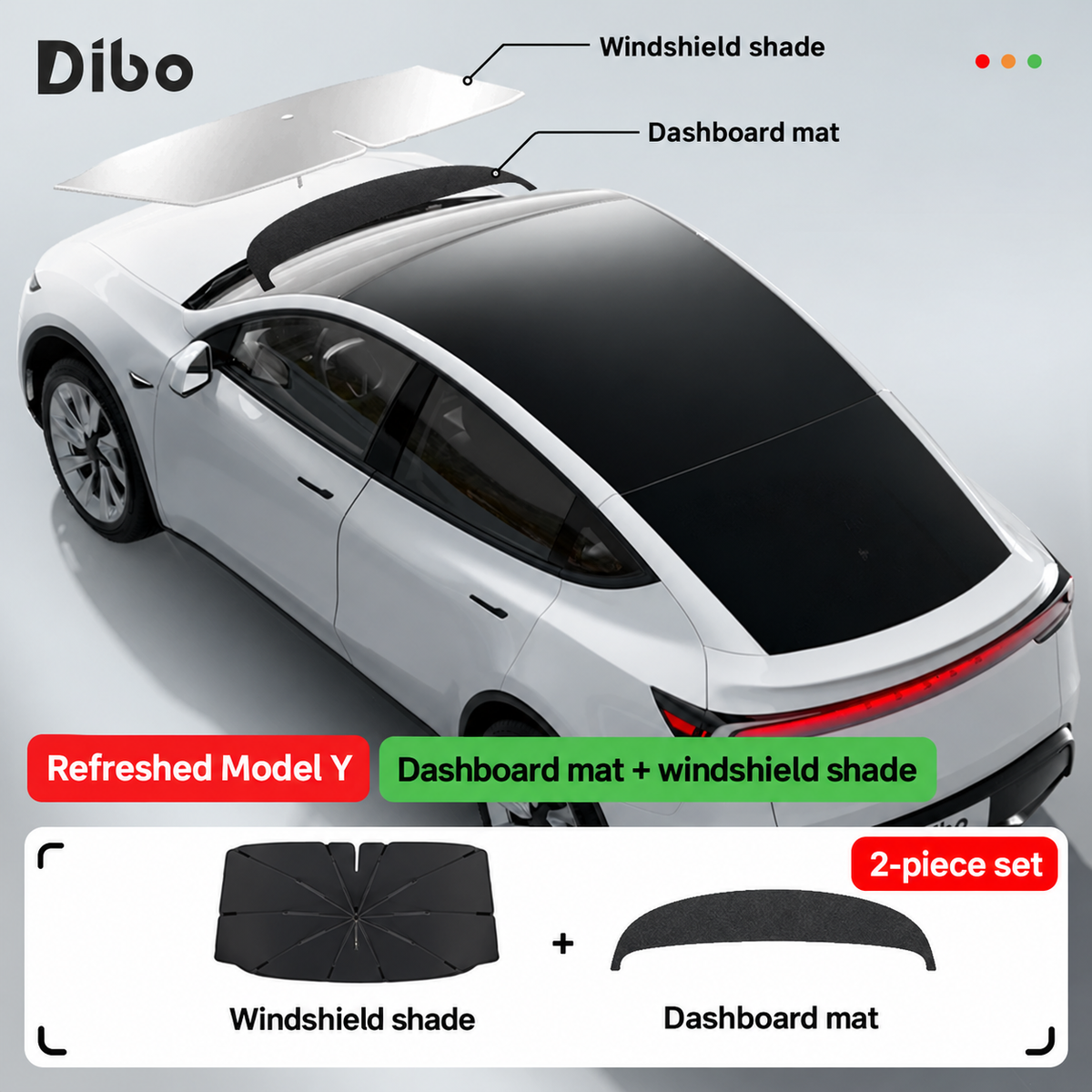 Dibo sun mat and shade options - Model Y refreshed / dashboard mat + windshield shade