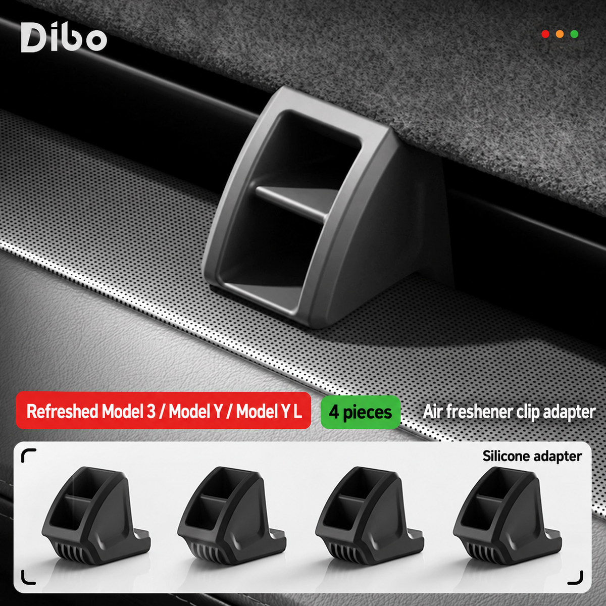 Dibo air freshener clip adapter - Model 3 refreshed, Model Y refreshed & Y L / 4 pcs