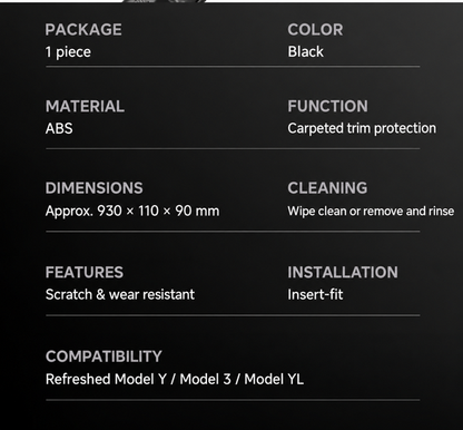 Dibo Trunk Sill Protector for Tesla Model Y / Model 3 / Model Y L – English product detail 5