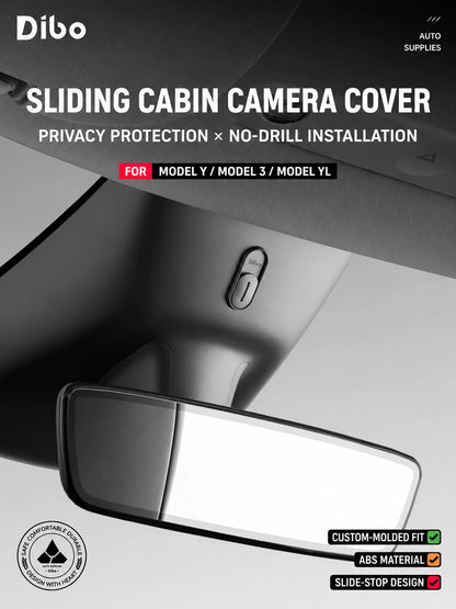Dibo Sliding Cabin Camera Privacy Cover for Tesla Model 3 / Model Y / Model Y L – English product detail 2
