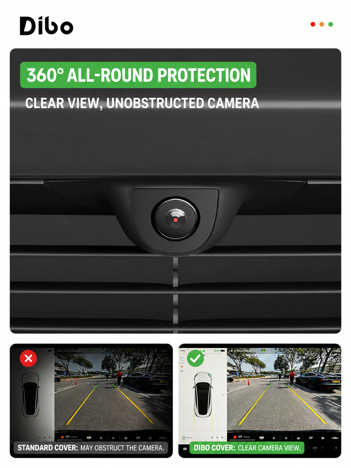 Dibo Camera Protective Covers for Tesla Model Y / Model Y L / Model 3 – English product detail 1