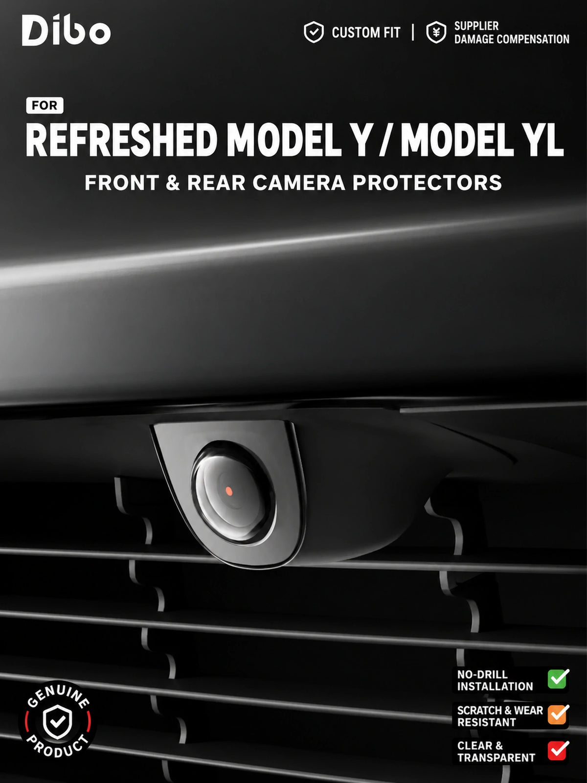 Dibo Camera Protective Covers for Tesla Model Y / Model Y L / Model 3 – English product detail 2