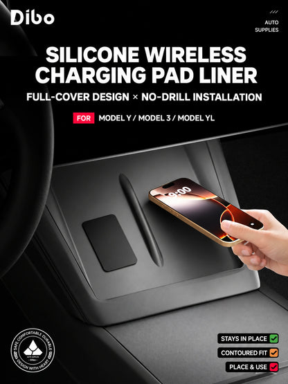 Dibo Silicone Wireless Charging Pad Liner for Tesla Model 3 / Model Y / Model Y L – English product detail 3