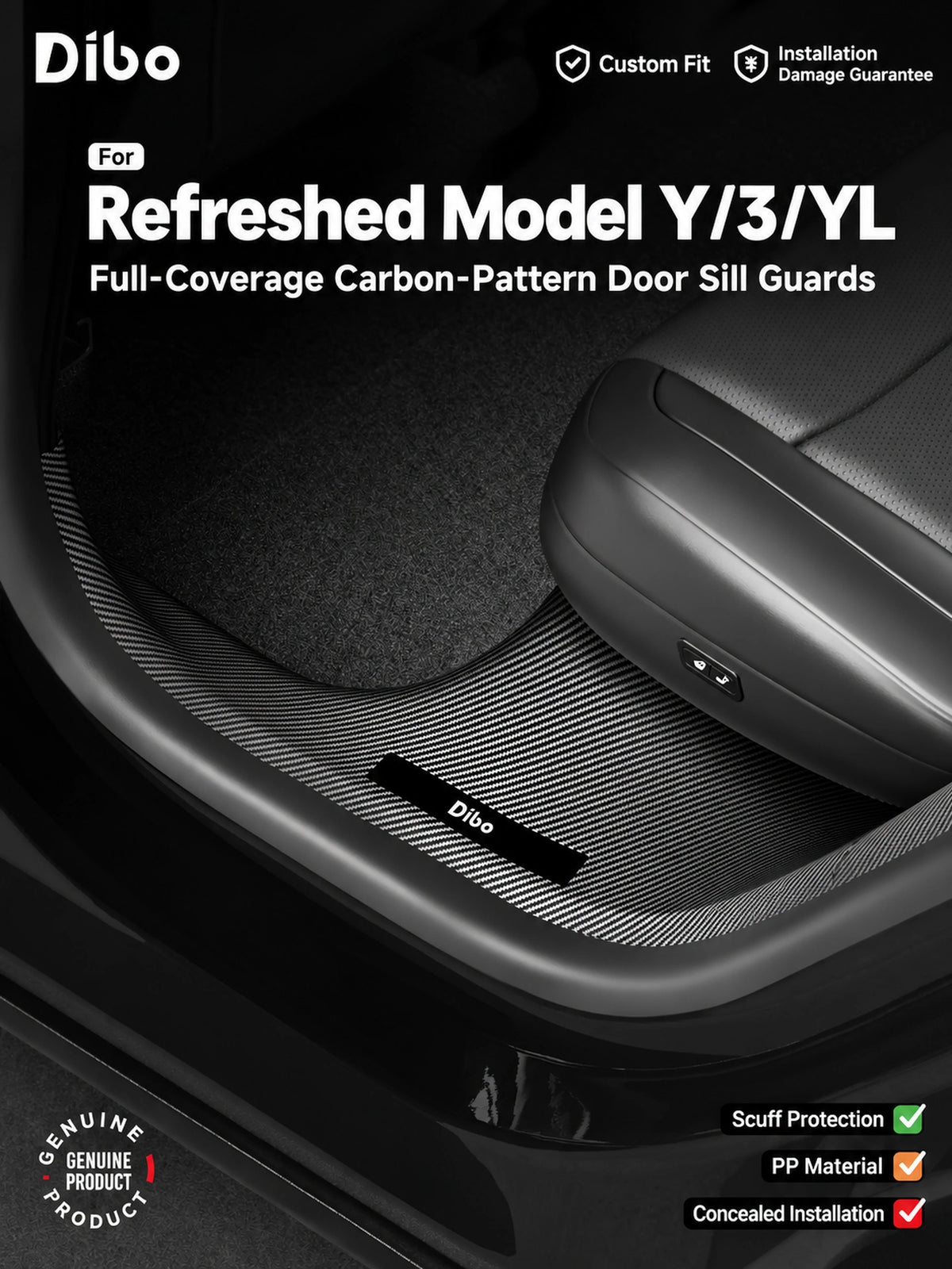 Tesla Model 3 & Model Y Door Sill Guards – English product detail