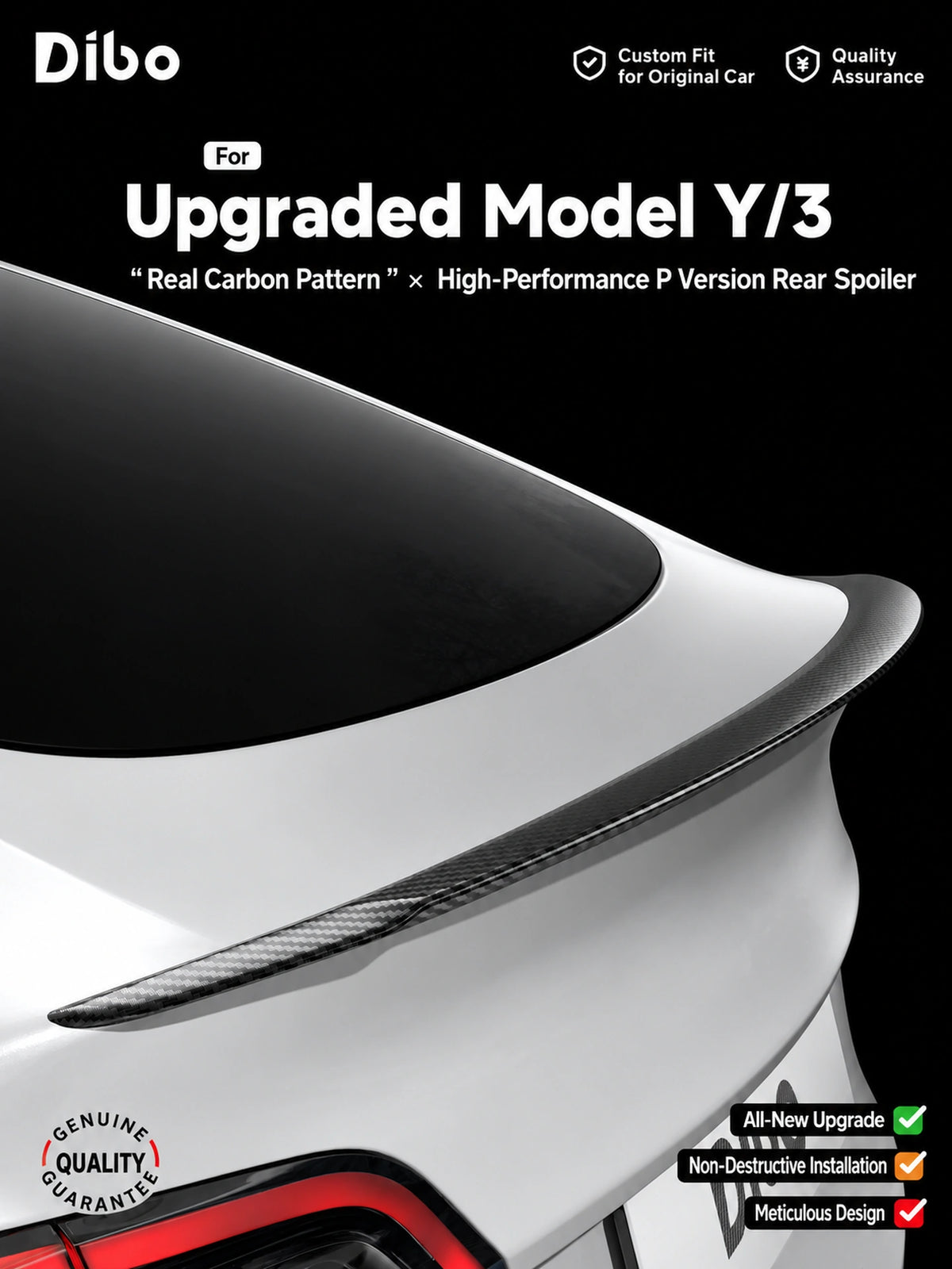 Tesla Model 3 & Model Y P-Style Rear Spoiler – Select the correct body generation