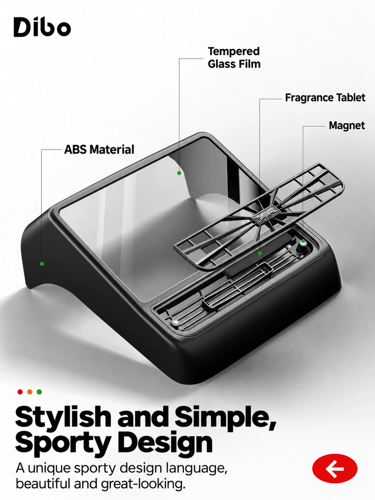Tesla Model 3 & Model Y Rear Screen Vent Cover – ABS frame, glass and magnetic closure
