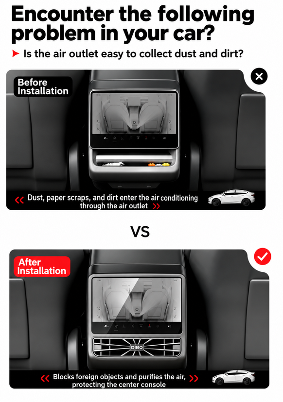 Tesla Model 3 & Model Y Rear Screen Vent Cover – Specifications and installation details
