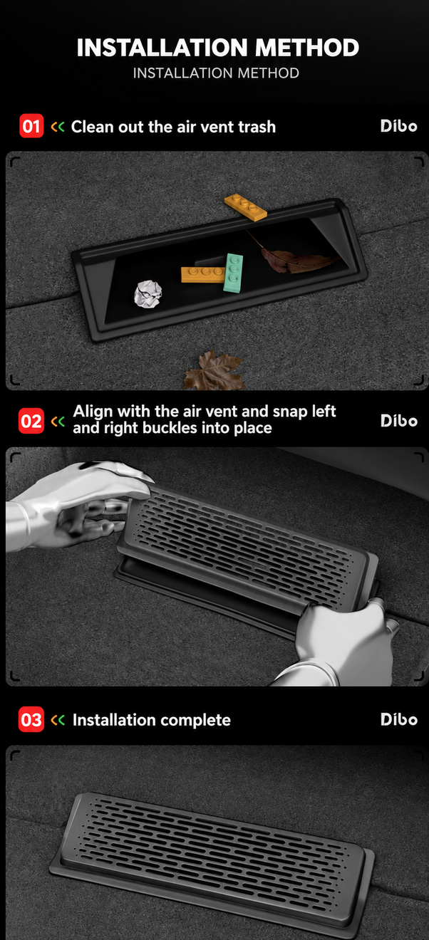 Tesla Model 3 & Model Y Under-Seat Vent Covers – Clean, align and clip into place