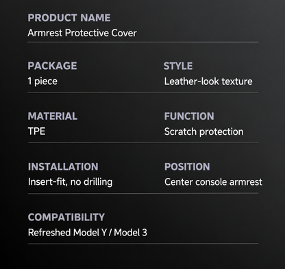 Tesla Model 3, Model Y & Model Y L Armrest Cover | Dibo - English product detail 6