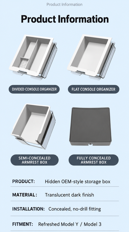 Tesla Model 3 & Model Y Console Organizer Trays | Dibo - English product detail 5