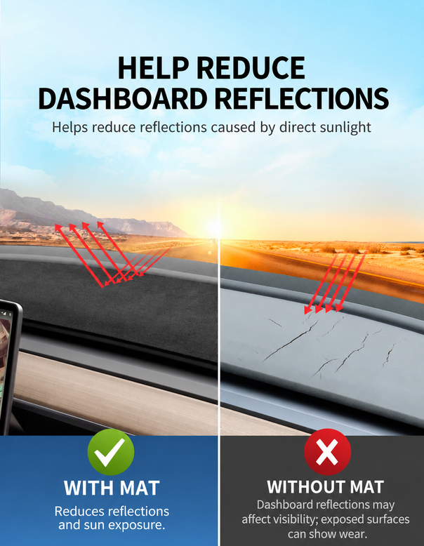 Tesla Model 3, Model Y & Model Y L Dashboard Sun Mat - English product detail 5