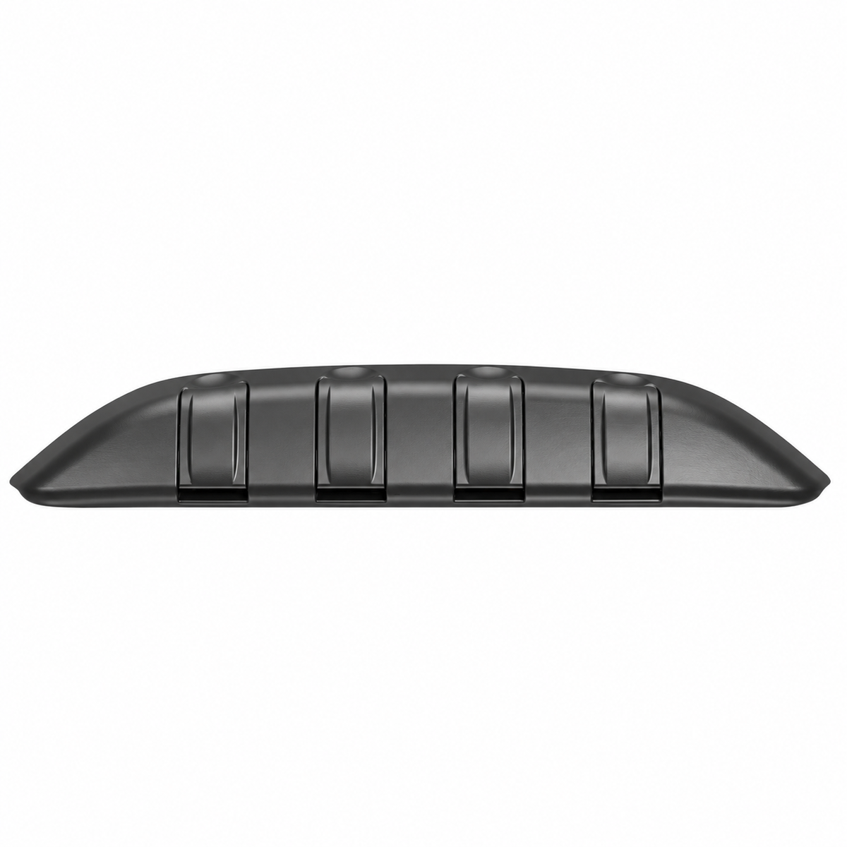 Black four-position folding seatback hook bar on white background