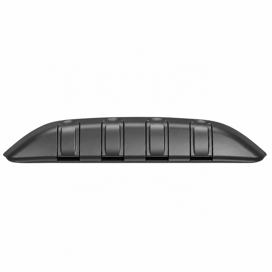 Black four-position folding seatback hook bar on white background