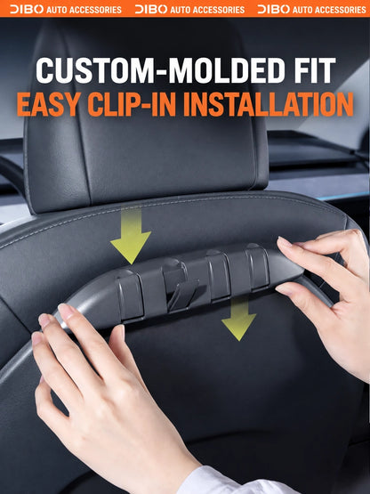 Clip-in fitting of the concealed seatback hook bar