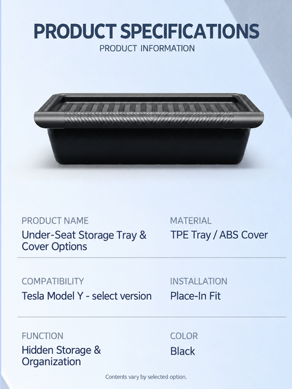 TPE tray and ABS cover specifications for Tesla Model Y