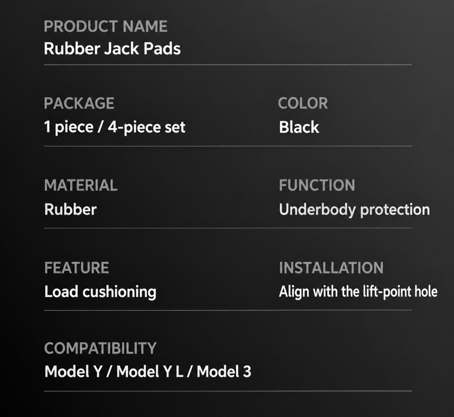 Tesla Model 3, Model Y & Model Y L Jack Pads | Dibo - English product detail 7